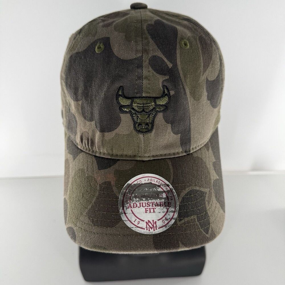 Mitchell & Ness Chicago Bulls Camo Hat NBA Adjustable Cap Adult